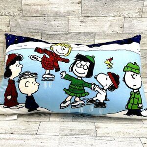 Peanuts Charlie Brown Snoopy Ice Skating Plush Pillow
